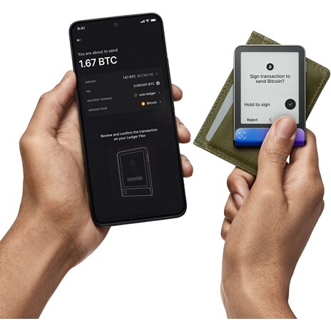 Cryptowallet Ledger Flex Bleu Neptune avec Recovery Key incluse