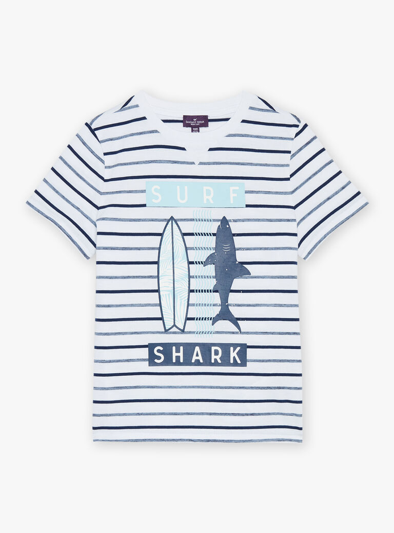 T-shirt bleu à imprimé à rayures