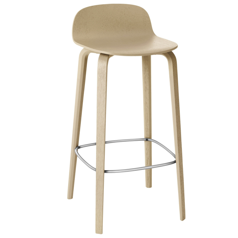 Muuto Visu barkruk 65cm eiken/chrome