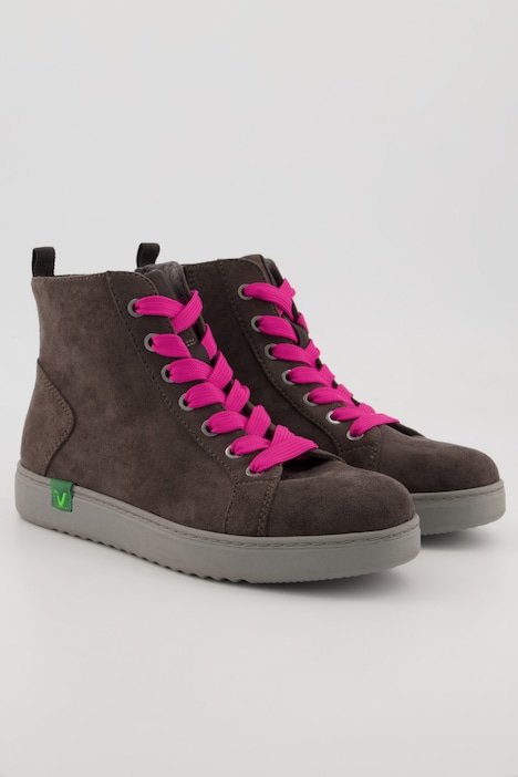 Jana Stiefeletten, Veloursoptik, vegan, Weite G