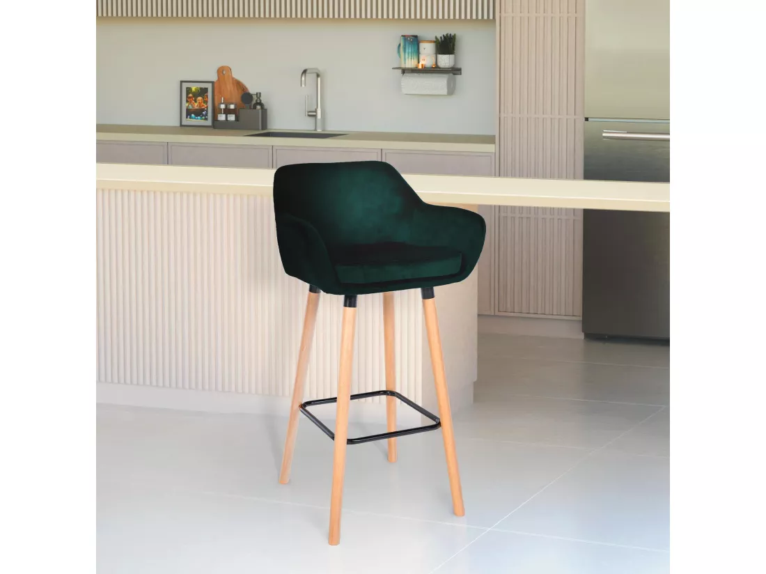 Tabouret de bar Grant velours - vert99.00