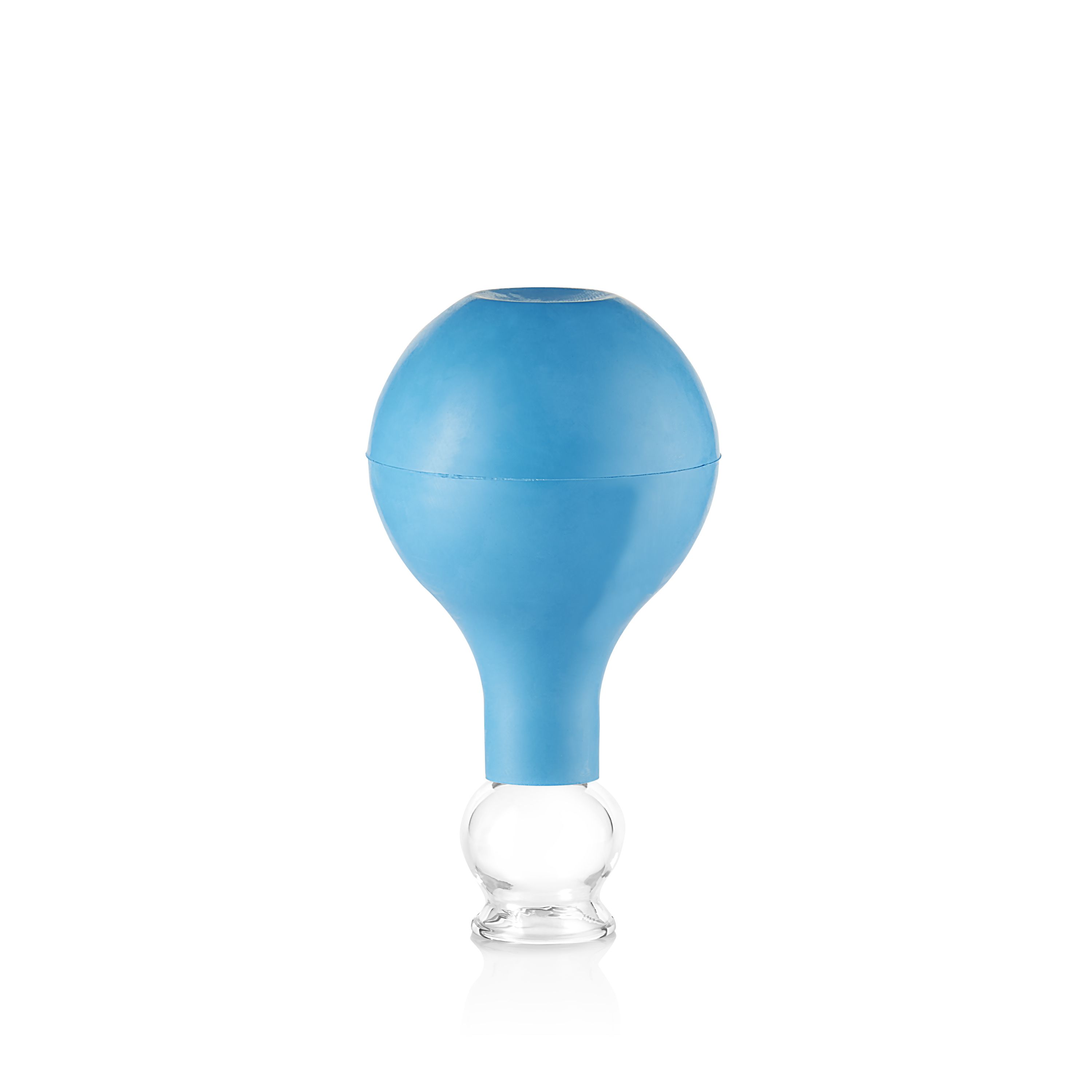 Pulox Schröpfgläser aus Echtglas mit Saugball - Set Duo klein in Blau: 25mm, 32mm