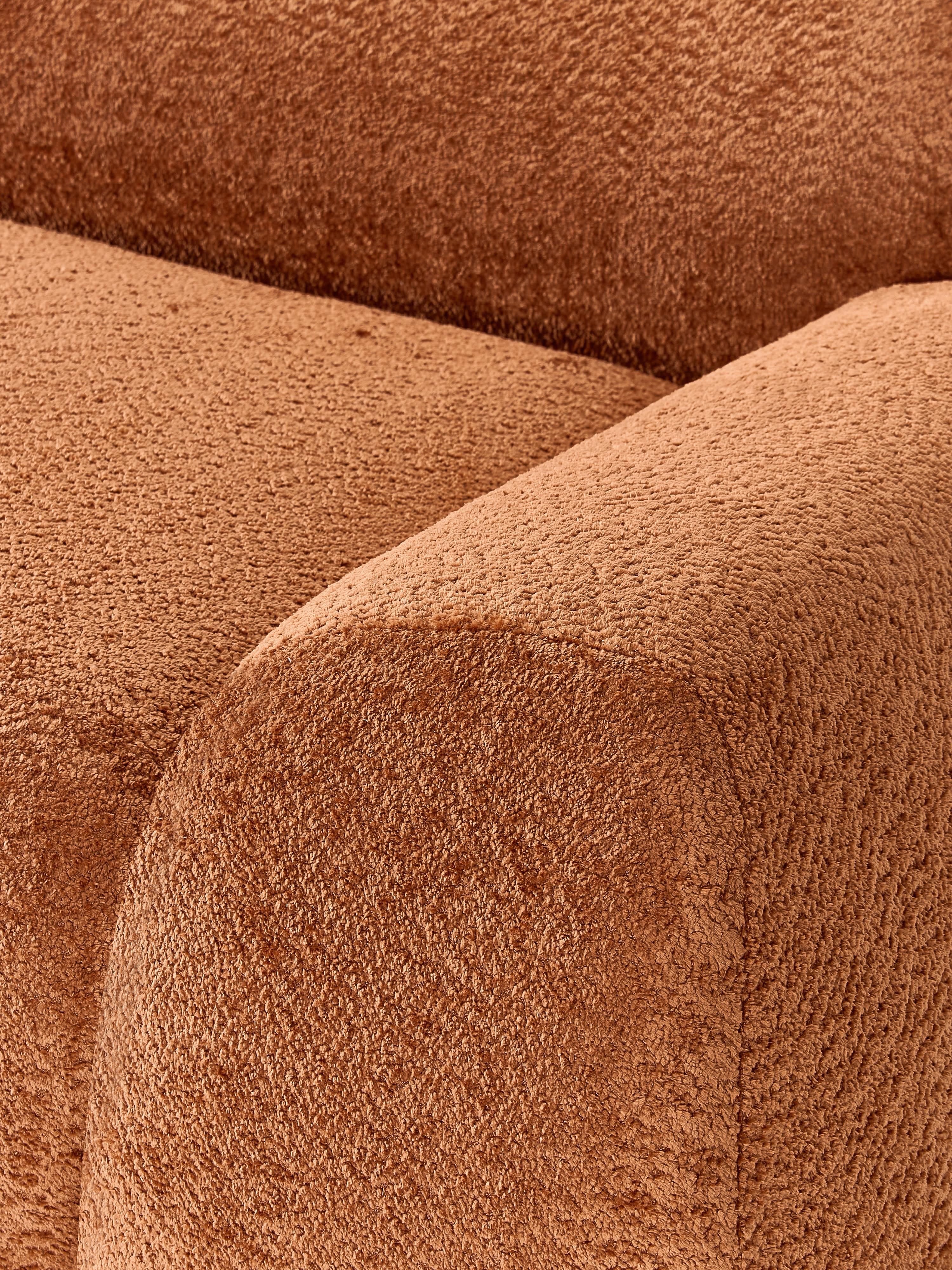 Modulaire hoekbank Wolke (4-zits) van teddy-bouclé