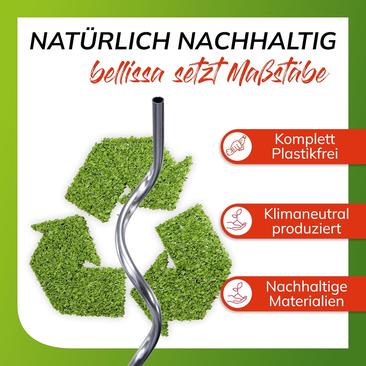 bellissa – Tomatenspirale Rankhilfe aus Aluminium 20er Set 150cm & Ø 12mm - Pflanzenstütze für Tomaten, Gurken etc. - Stabile Pflanzstäbe für Garten, Hochbeet & Töpfe – wetterfest & wiederverwendbar