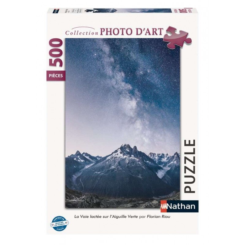 Puzzle 500 pièces : La Voie lactée sur l'Aiguille verte - Nathan