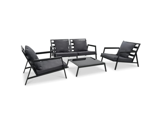 LES TENDANCES - Salon extérieur Salon de jardin-gris-4 places-151x96x70-251281