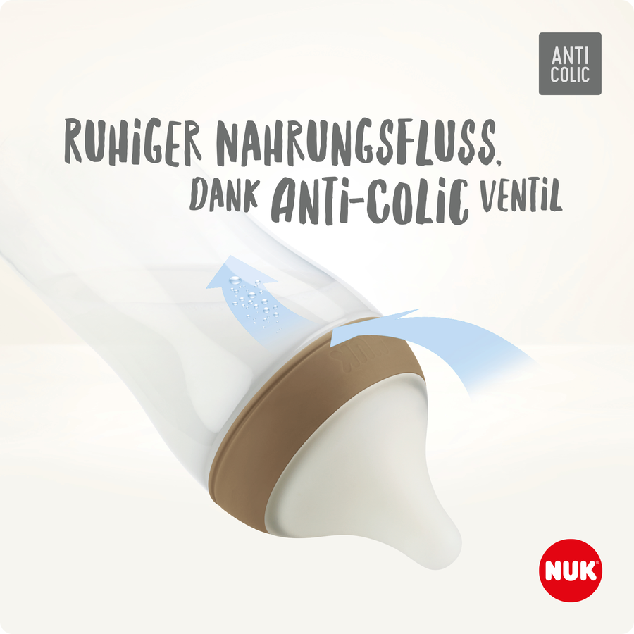 NUK Starterset Perfect Match  Winnie Pooh Anti-Colic inkl. Schnuller Space 0-6 Monate in beige und mint