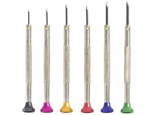 TOOLCRAFT 12-delig Urmager-skruetrækker-sæt 12 dele Klinge-bredde: 0.8 mm, 1 mm, 1.2 mm, 1.4 mm, 1.6 mm, 1.8 mm