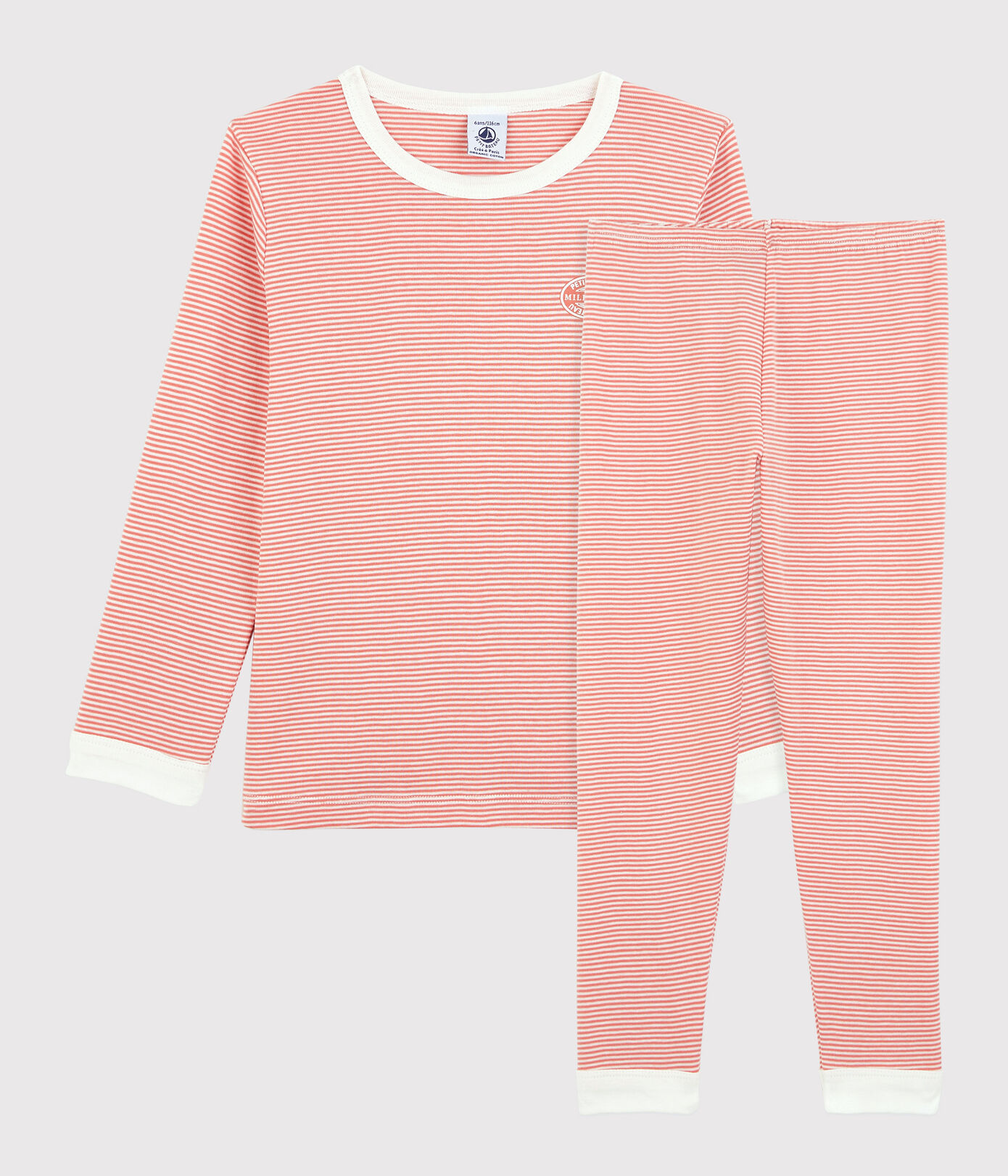 Pyjama rayé milleraies petite fille/petit garçon en coton biologique