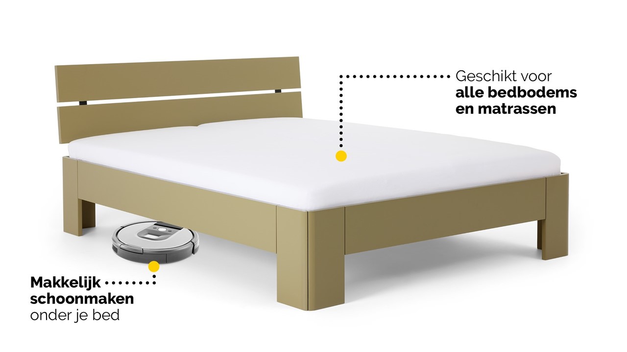 Bed Fresh met hoofdbord rietgroen