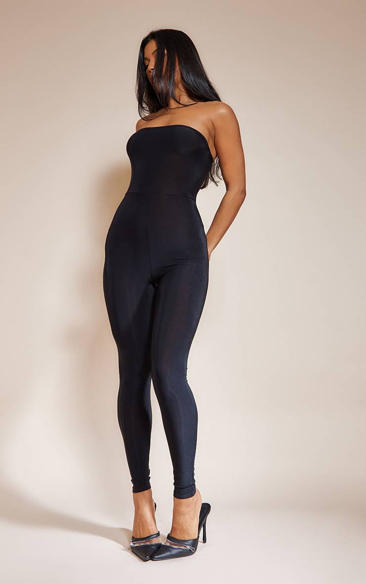 Noir Combinaison Bandeau En Jersey Fluide