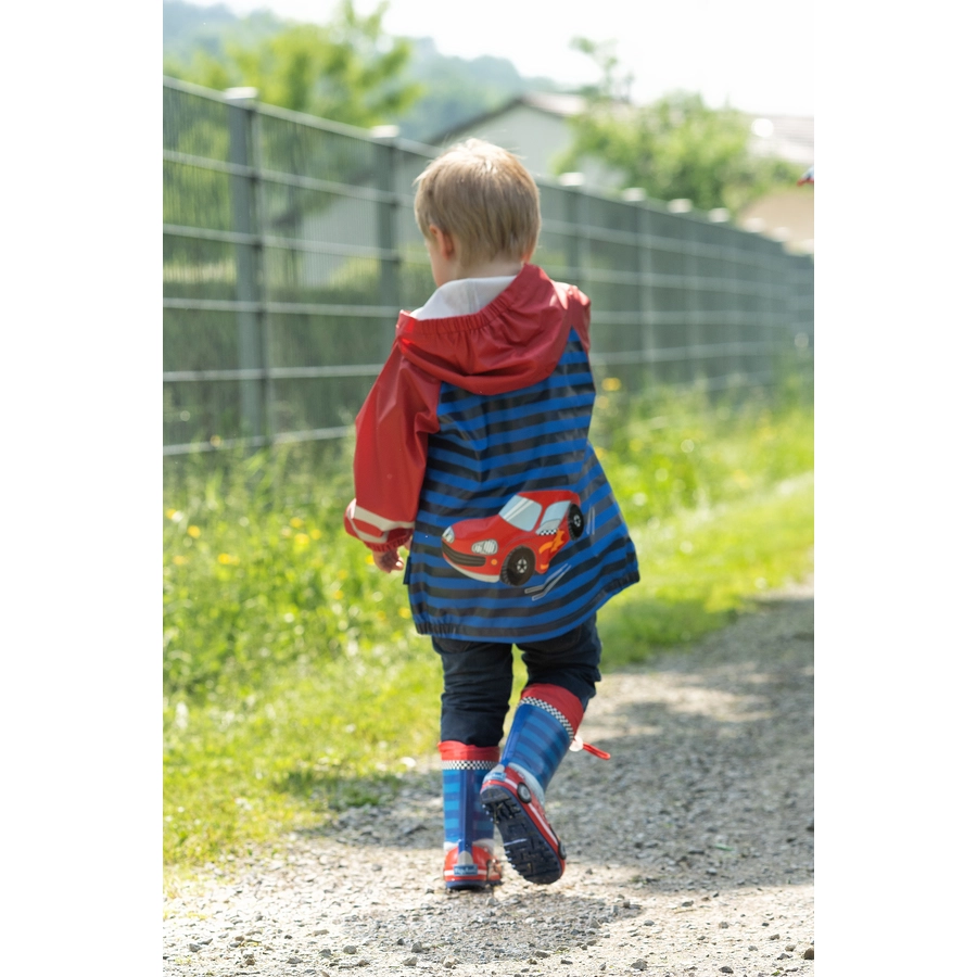 Playshoes Gummistiefel Rennwagen rotblau