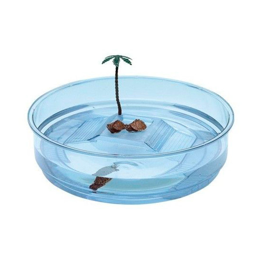 Aquário de plástico Ferplast Oassi para tartarugas com ilha.