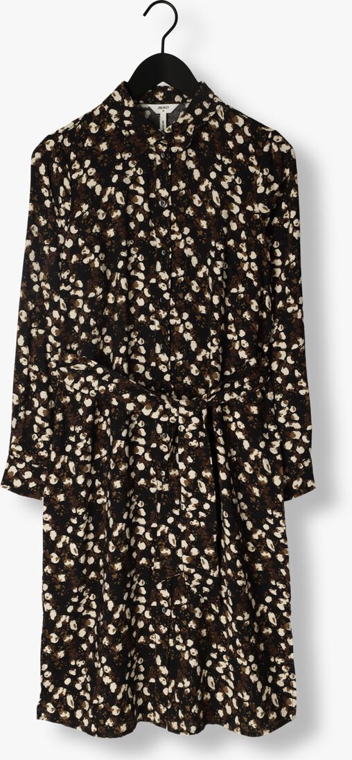 OBJECT zwarte object midi jurk objleonora l/s shirt dress noos