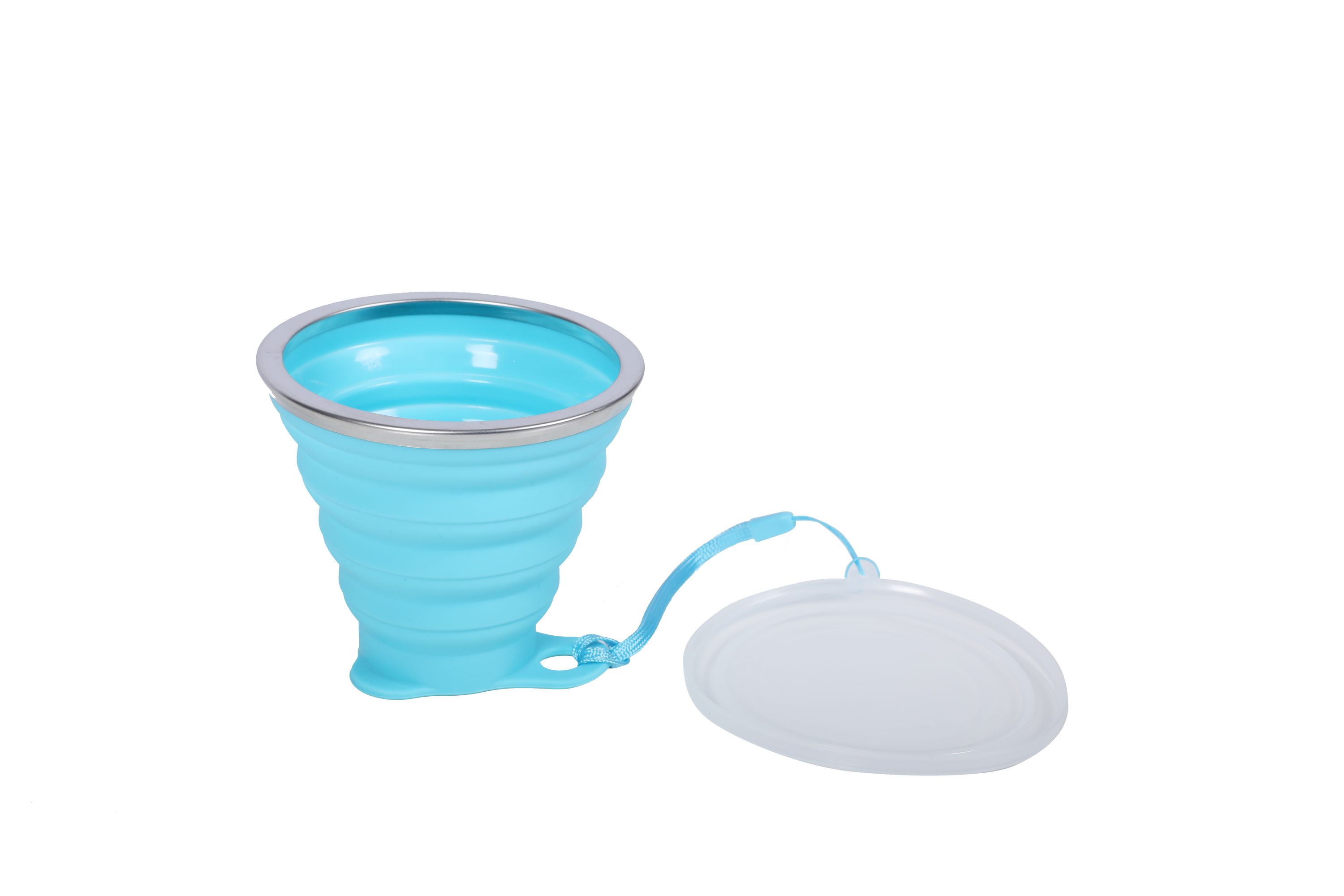 Becher Silikon faltbar blau 270 ml