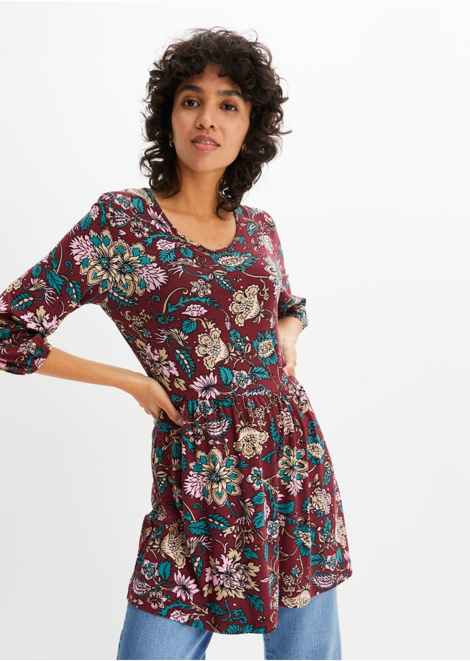Tunique longue avec décolleté en V