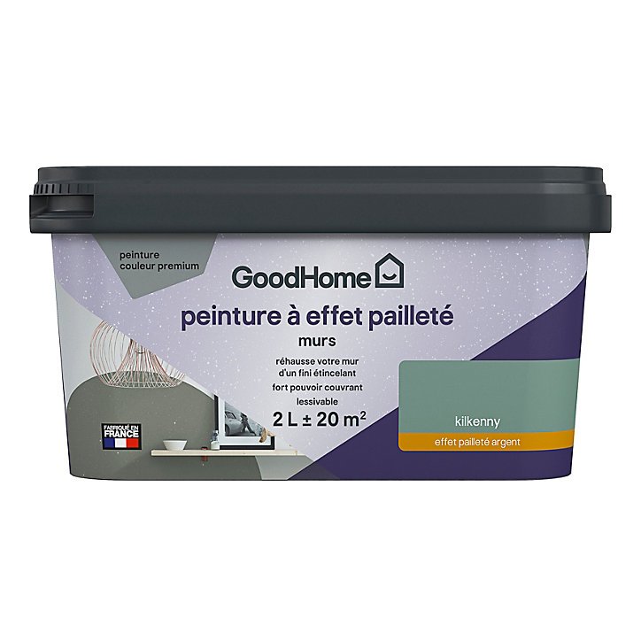 Peinture à effet pailleté GoodHome vert Kilkenny 2L