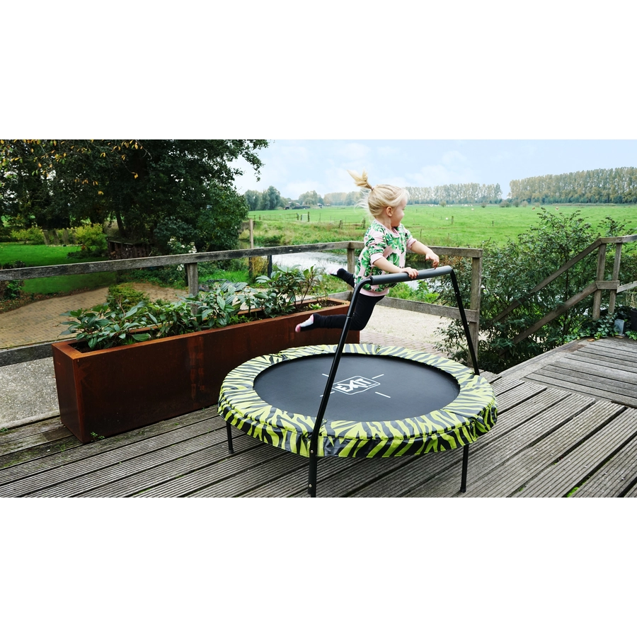 EXIT Tiggy junior Trampolin mit Griffstange ø140 cm, schwarzgrün