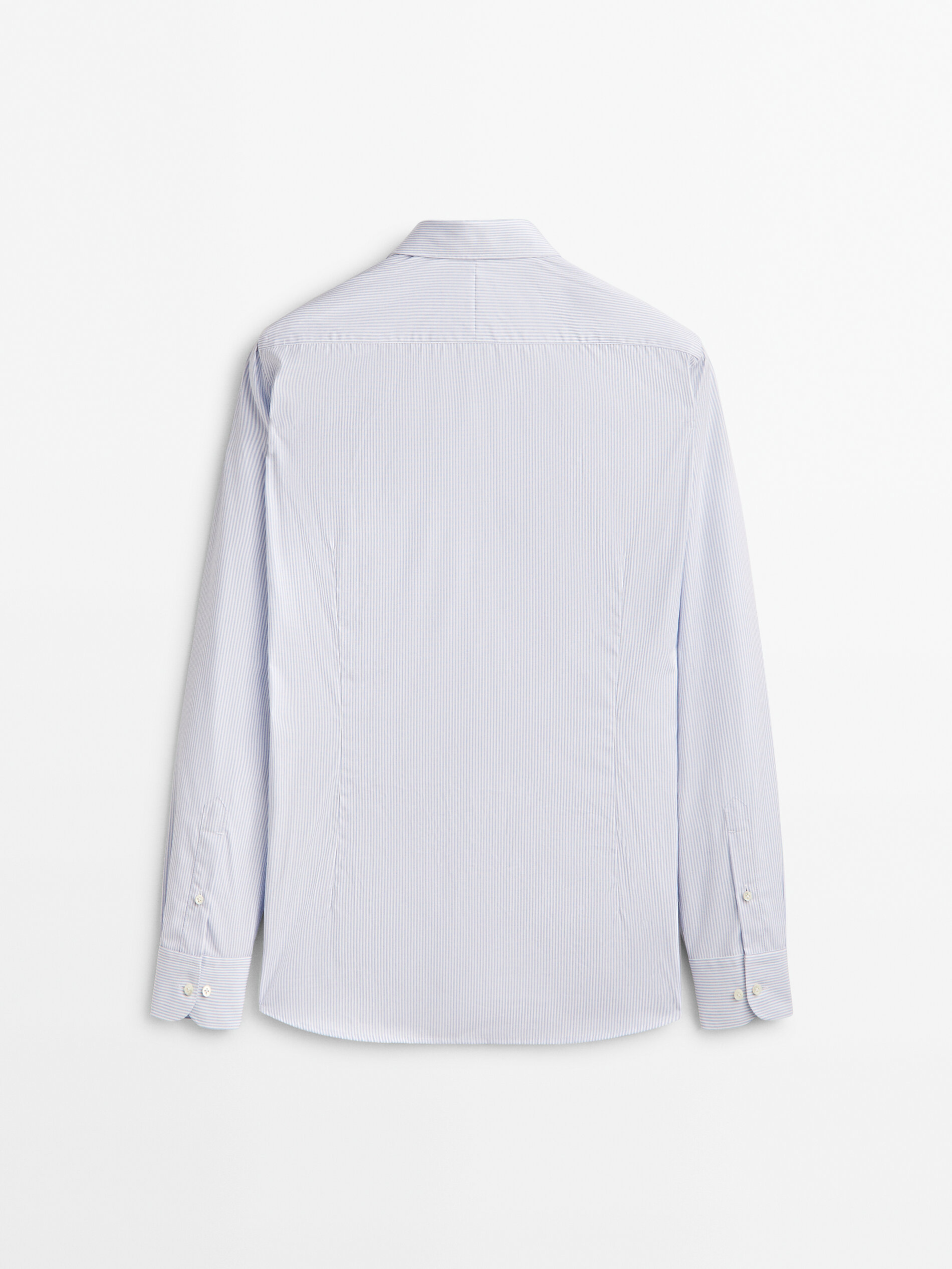 Camisa raias easy iron slim fit - CELESTE