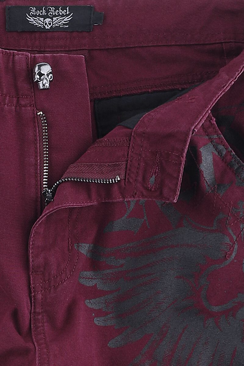 Short Rouge Foncé Imprimé | Rock Rebel by EMP Short