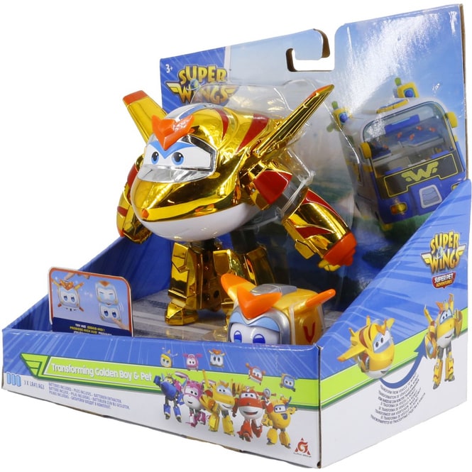 Super Wings - Transforming Chrakter - Golden Boy mit Pet Spielset