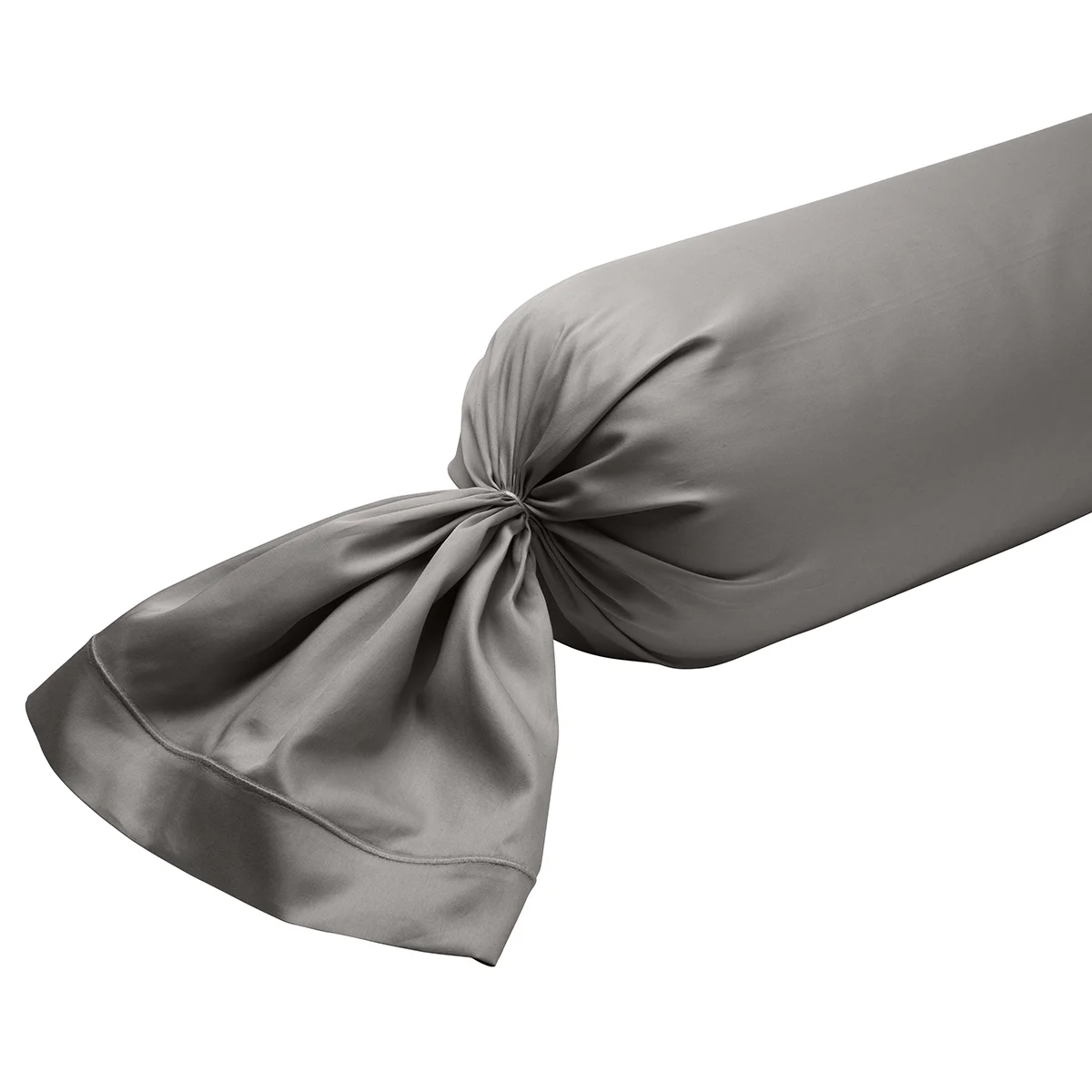 Taie de traversin Partition Satin de coton Coloris Gris