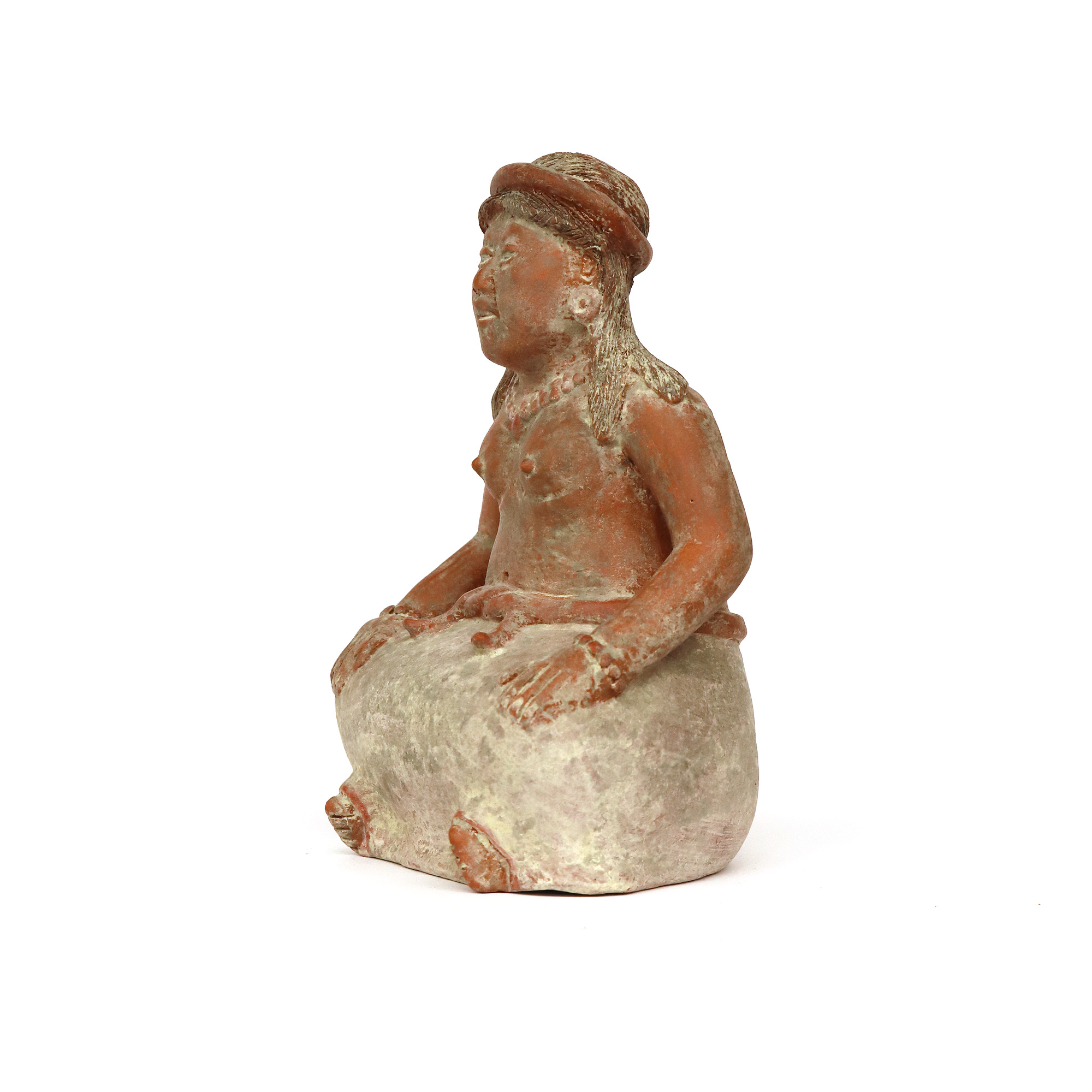 Terrakotta-Figur 'Totonaca', IV, sitzend, handbemalt, H 25 cm, L 15 cm, B 12 cm von fischer's lagerhaus
