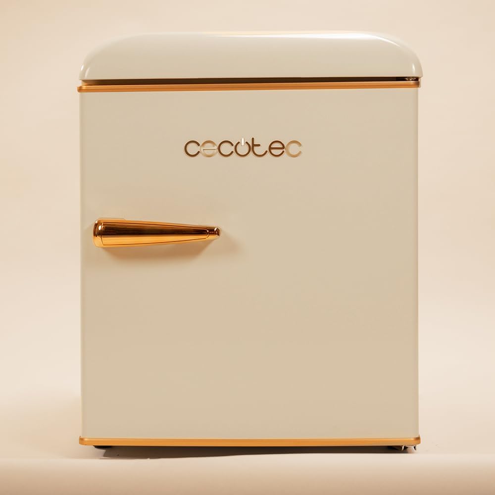 Cecotec Mini Frigo Bolero CoolMarket TT Origin 45 Rouge. Réfrigérateur de Table Rétro 45L, 55 cm de Haut, 44,7 cm de Large, Classe Énergétique E, Bac à Glaçons et Poignée Chromée, Rouge