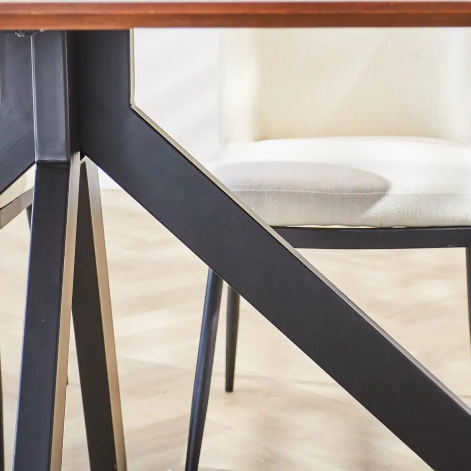 Eettafel deens ovaal Paris walnoot finish 180x100 cm - Hout - Bruin