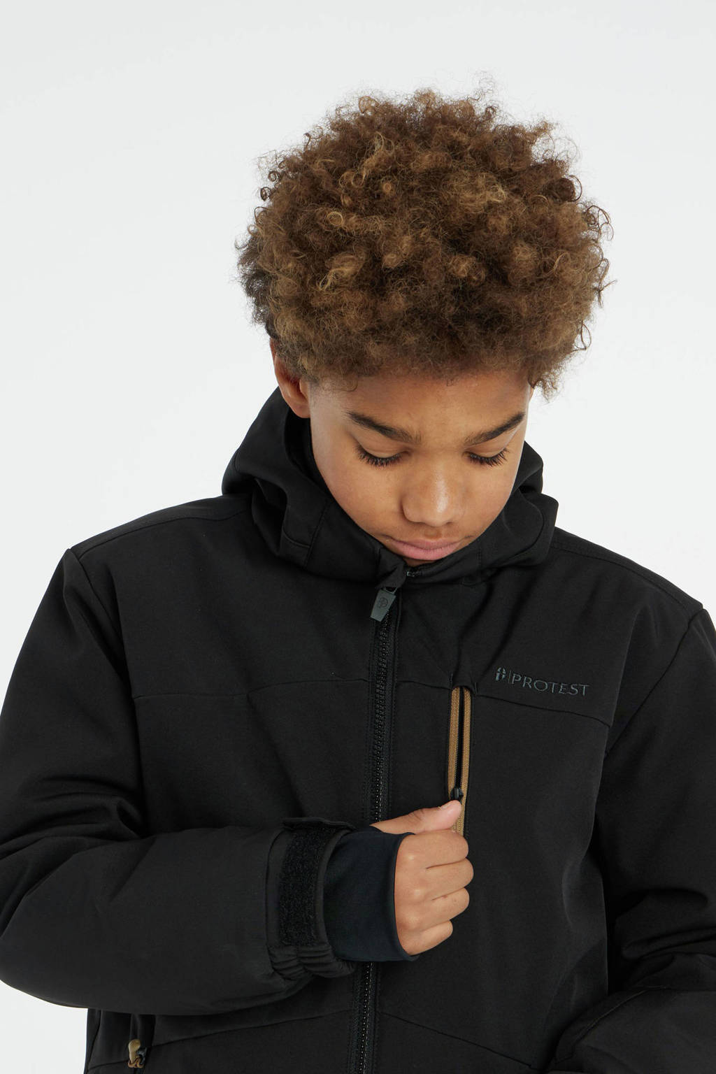 Protest softshell ski-jack PRTBALOE JR zwart