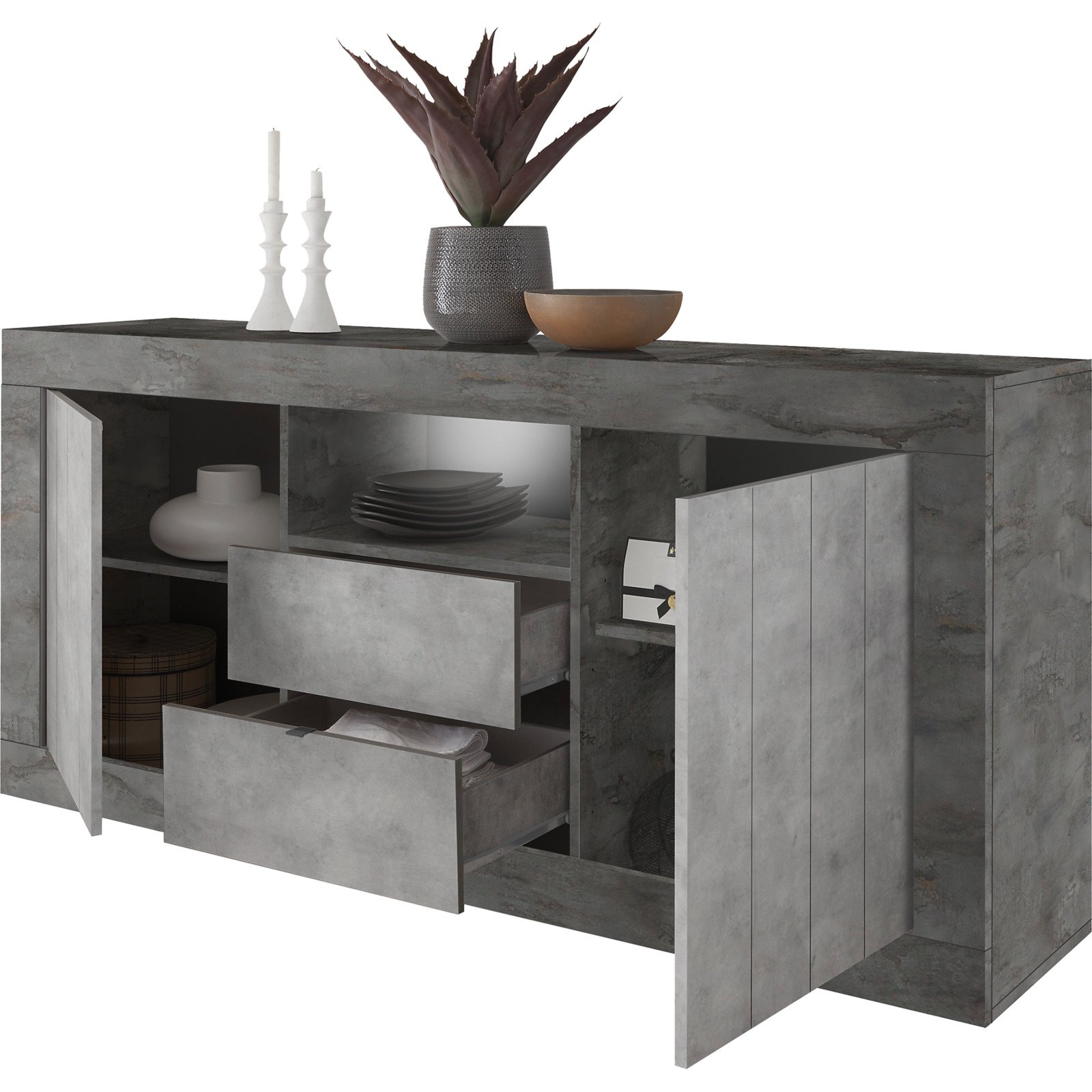 Sideboard Urbino Dekor Oxyde Beton-Optik 184 x 86 x 42 cm