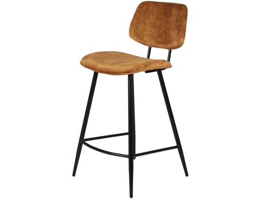 PRO LIVING - Tabouret de bar Lot de 2 T. Lizzy ocre velours (plan)