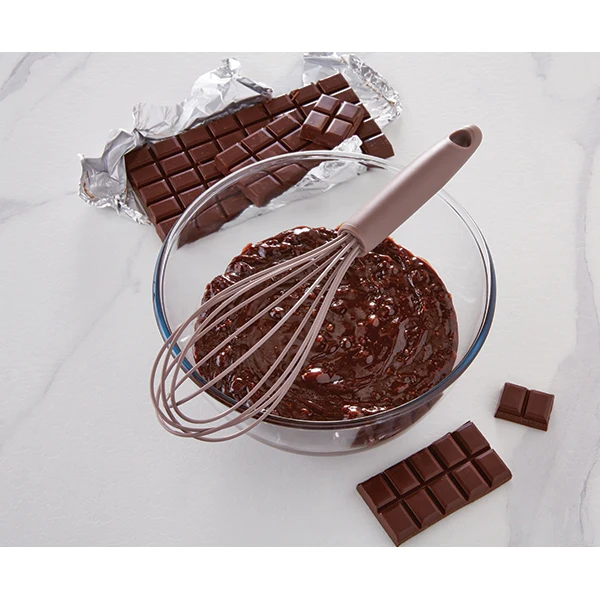 Fouet de cuisine antirayures en silicone 30 cm taupe Mathon
