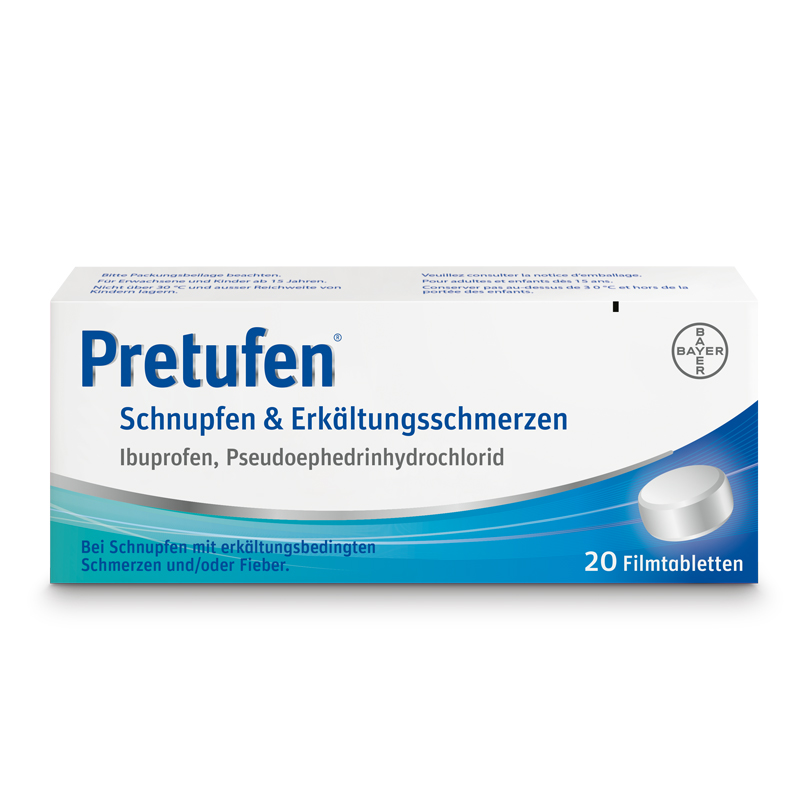 PRETUFEN Schnupfen & Erkältungsschmerzen Filmtabl Blist 20 Stk