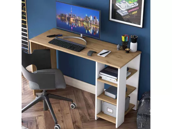 Bureau avec étagères en aggloméré Harry