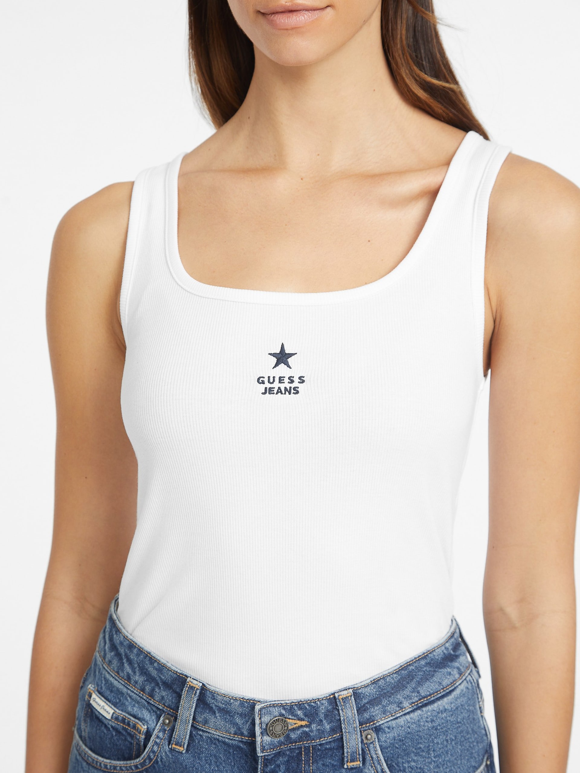 Regata Slim com Bordado de Estrelas