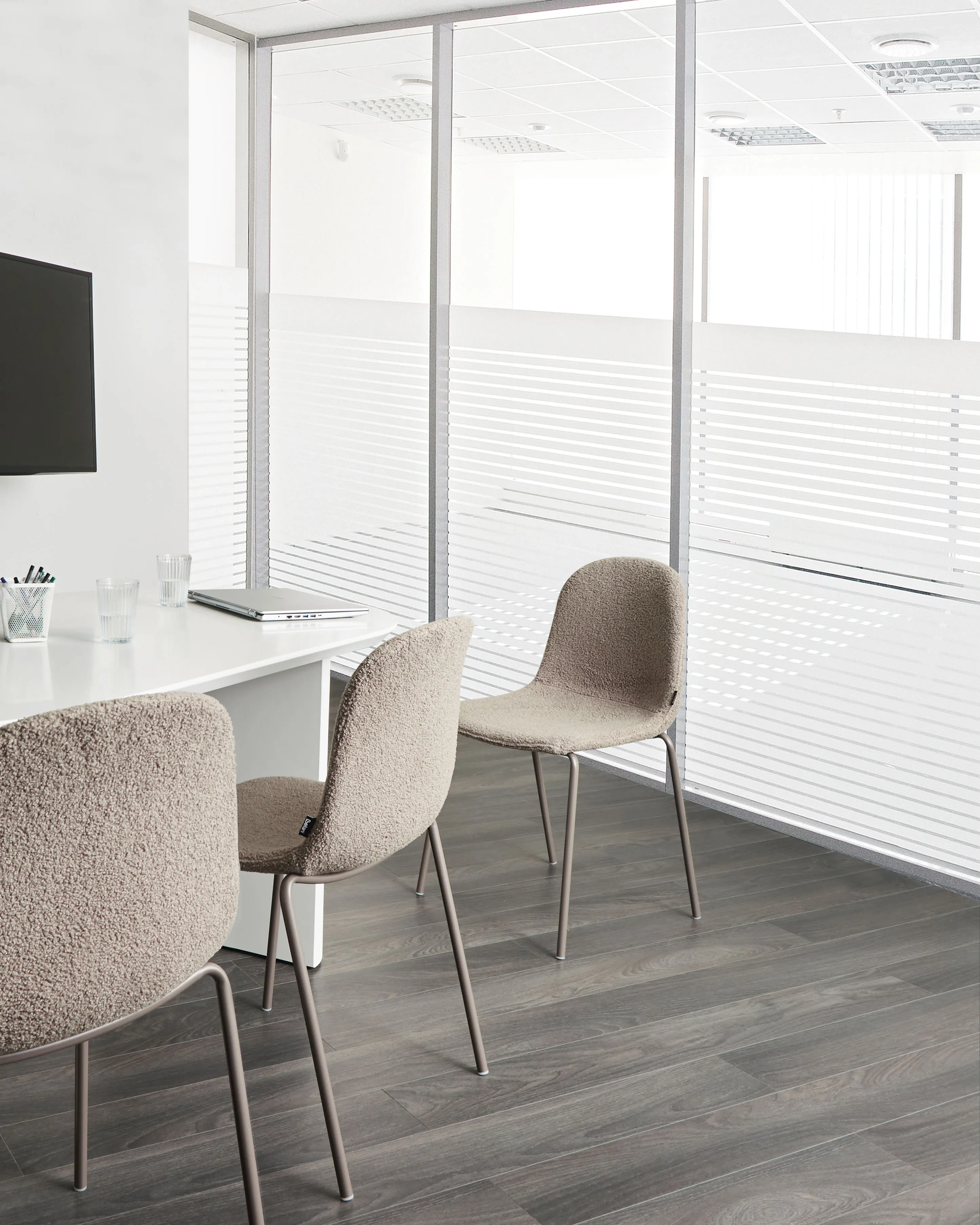 Set van 2 vergaderstoelen LOMA Bouclé Taupe