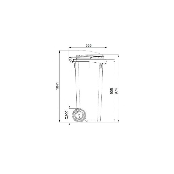 Minicontainer 120 liter rood met glasrozet en driekantslot (6151801259211)