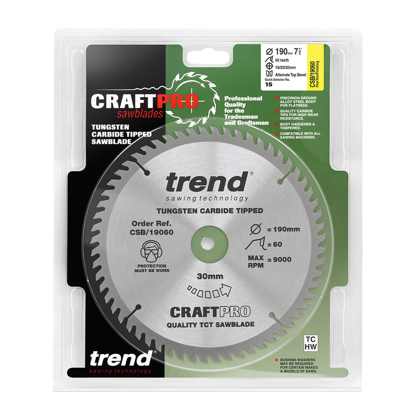 Trend cirkelzaagblad 190x30x2,8mm 60T