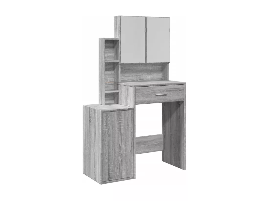 Coiffeuse avec armoire sonoma gris 80x35x132 cm