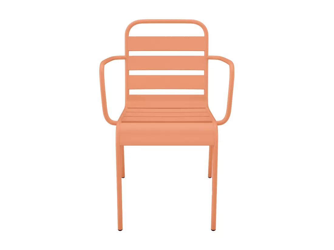 Lot de 2 fauteuils de jardin empilables en métal - Orange clair - MIRMANDE de MYLIA