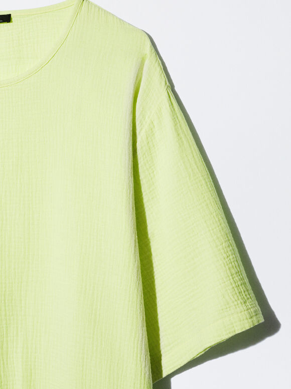 Camiseta de algodão texturizado - Verde