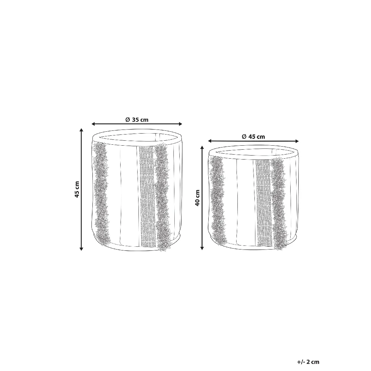 Beliani Paniers KOTKAI en coton beige et gris