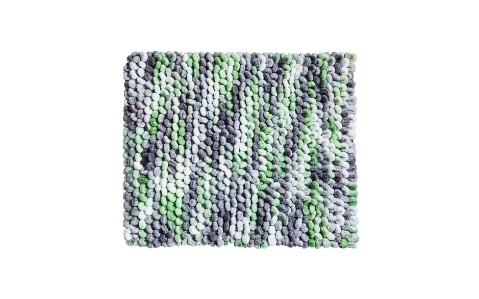 como Badteppich Punto Silbergrau, Limettengrün 55x65 cm