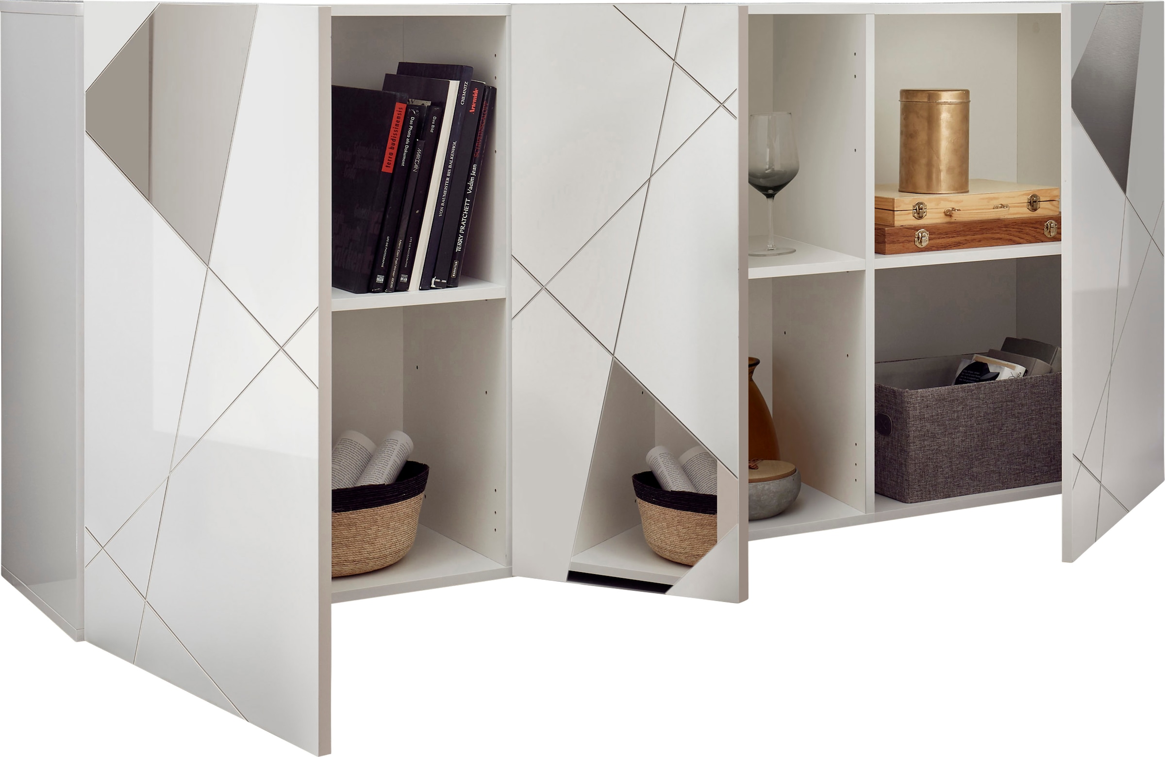 INOSIGN Sideboard »Vittoria« Breite 181 cm, Front mit Siebdruck und Spiegel
