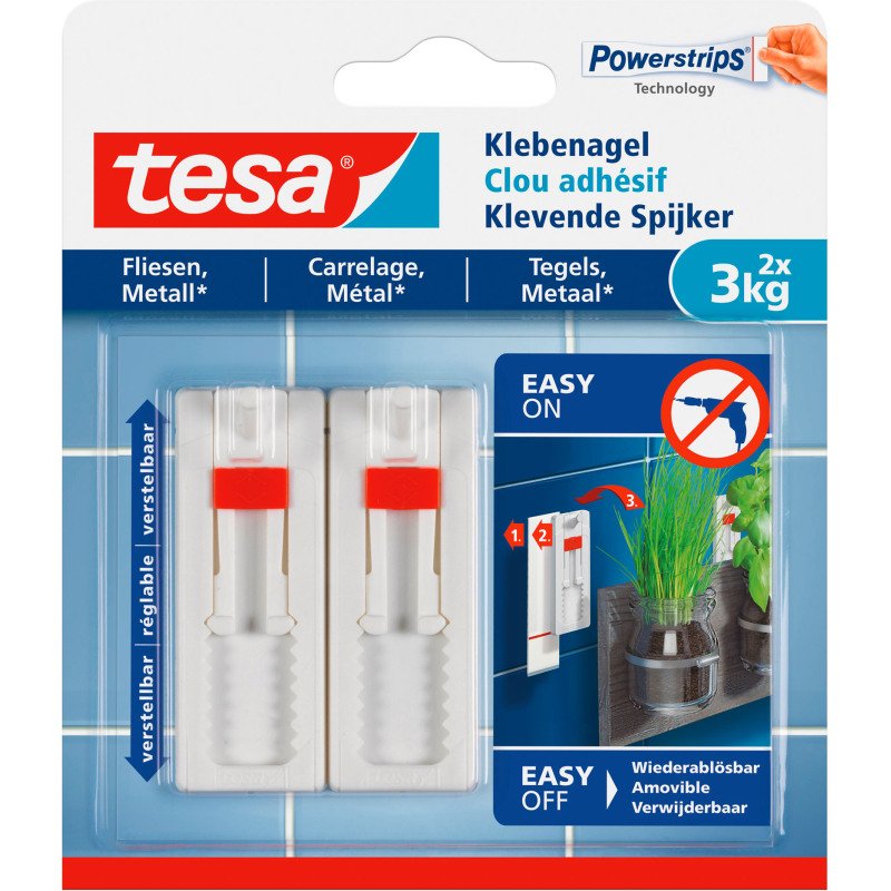 Clou adhésif Tesa pour carrelage