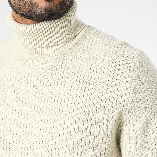 Pull Col Roulé Damian Beige
