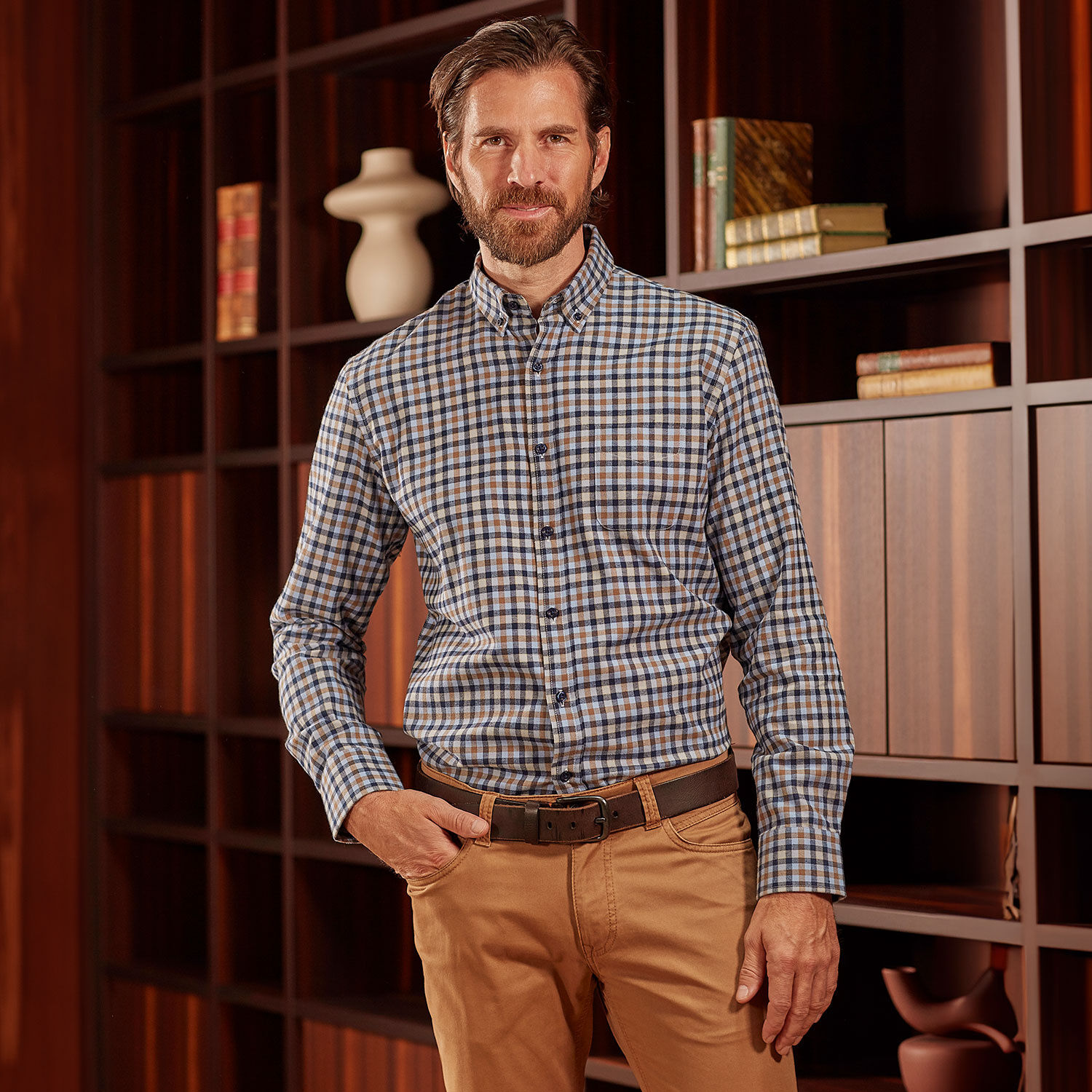 Kariertes Casual Herren-Flanellhemd von Artime
