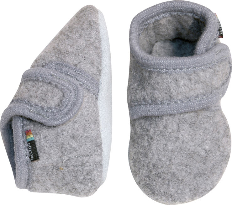 Melton Wool Shoe - Velcro Grå