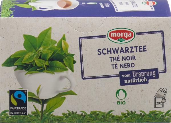 MORGA Schwarztee mit Hülle Tees Bio Fairtrade Knospe Btl 20 Stk